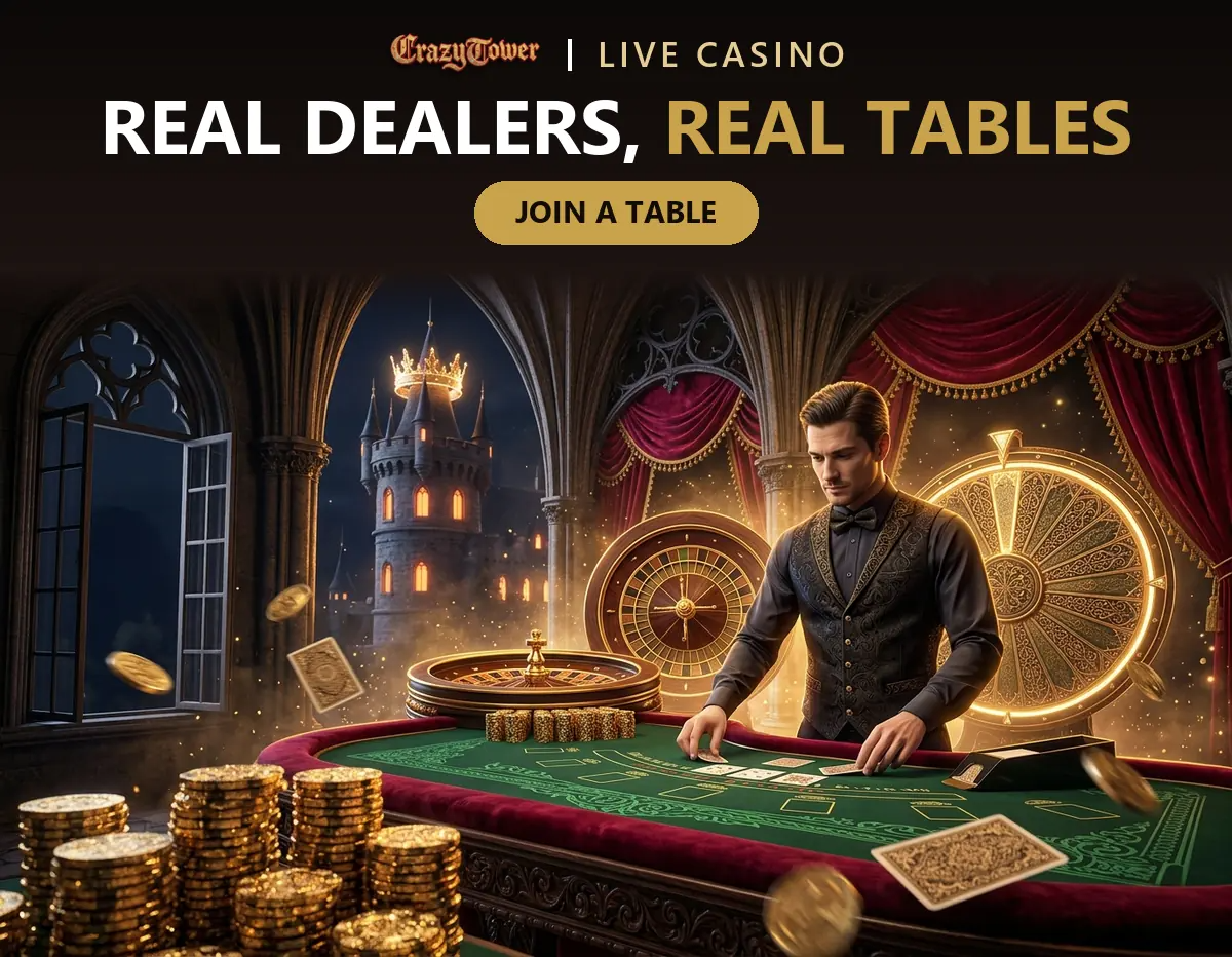 dealer-dealing-cards-at-a-green-blackjack-table-in-a-crazy-tower-live-casino-hall